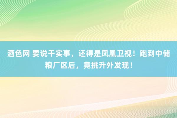 酒色网 要说干实事，还得是凤凰卫视！跑到中储粮厂区后，竟挑升外发现！