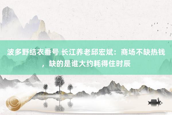 波多野结衣番号 长江养老邱宏斌：商场不缺热钱，缺的是谁大约耗得住时辰