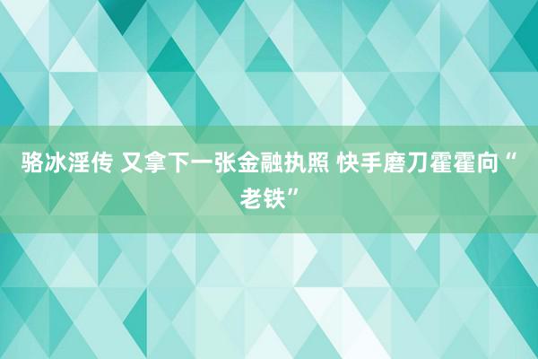 骆冰淫传 又拿下一张金融执照 快手磨刀霍霍向“老铁”