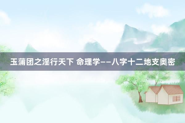 玉蒲团之淫行天下 命理学——八字十二地支奥密